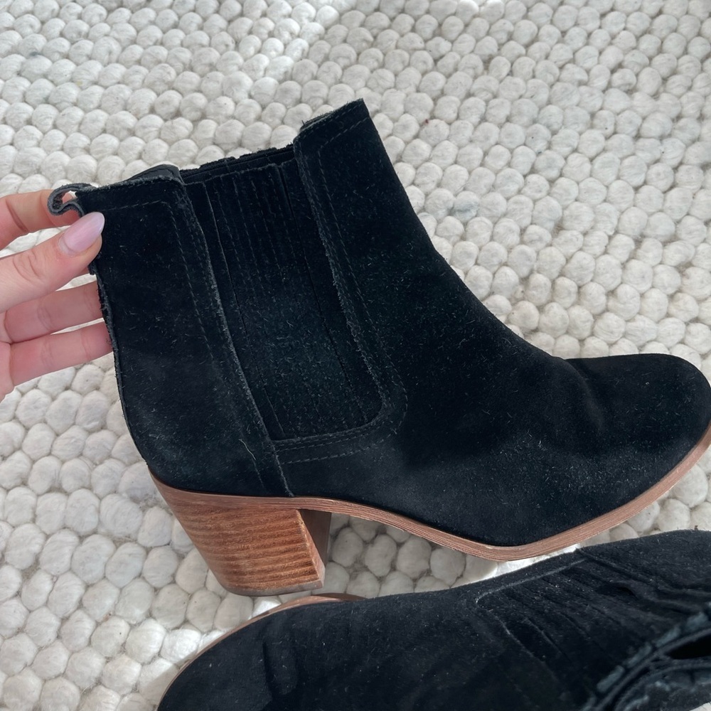 Sam Edelman Black Suede Ankle Boots - Picture 5 of 7